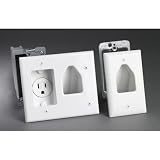 Datacomm 50-3321-WH-KIT Flat Panel TV Cable Organizer Remodeling Kit with Power Outlet (White)