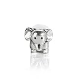 Bling Jewelry 925 Sterling Silver Elephant Animal Bead Compatible with Pandora Bead Charm