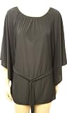 Ladies Batwing Plus Size Baggy Belt Top Womens Soft Stretch Scoop Neck Top Sizes 16 - 26