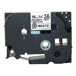 Brother Printers 3/4 Inches 18MM Black On White Security Tape