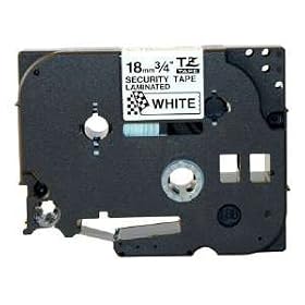Brother Printers 3 4 Inches 18MM Black On White Security Tape by Brother
