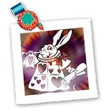 Magical White Rabbit - Cartoon Characters - Alice in Wonderland Fun - 10x10 Quilt Square Magical White Rabbit - Cartoon Characters - Alice in Wonderland Fun - 10x10 Quilt Square