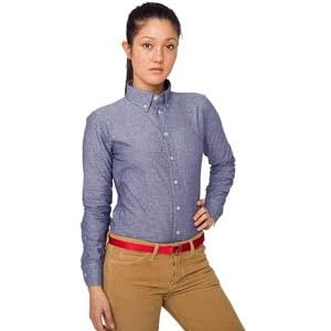 Buy American Apparel Unisex Chambray Long Sleeve Button-Up Shirt