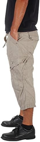 SE1000 - Men's Military-Style Solid Cargo Capri shorts in Khaki Size XL