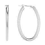 Charles Garnier Sterling Silver Oval Hoop Earrings