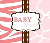 Wild Safari Pink Diecut Gatefold Baby Shower Invitations 25 Per Pack