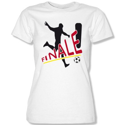 DEUTSCHLAND MOTIV 3 Damen T-Shirt Weiss / Schwarz-Rot-Gelb Gr. L