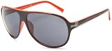 Kenneth Cole Reaction KC2284 Aviator Sunglasses,Black/Red Frame/Smoke Lens,one size