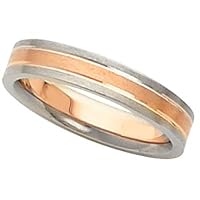 14K Rose and White Gold Wedding Band For Men and Women - Size 10