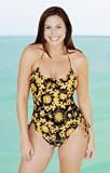 Your Best Look Ocean Charm Tunnel Neck Halter Swimsuit - Plus Size Swimwear Plus Size Swimsuits