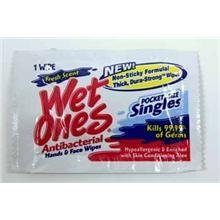 Wet Ones Singles Antibacterial Cleansing Wipes, Fresh Scent, 144 Count