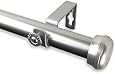 Rod Desyne 1" Rosen Curtain Rod, 66-120", Satin Nickel