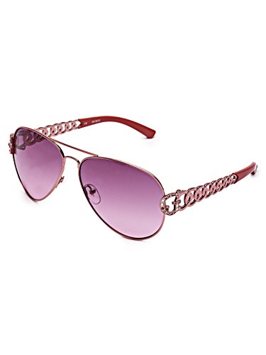 GUESS Women's Chain-Link Aviator Sunglasses