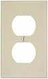 Leviton 78003 1-Gang Duplex Device Receptacle Wallplate, Light Almond