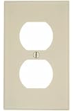 Leviton 78003 1-Gang Duplex Device Receptacle Wallplate, Light Almond