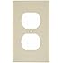 Leviton 78003 1-Gang Duplex Device Receptacle Wallplate, Light Almond