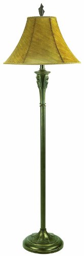 Lite Source LS-9880 Gotham Floor Lamp, Dark Bronze with Faux Leather Shade