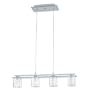 Eglo 82113A Alea 4 Light Pendant Light Fixture, Nickel Frosted/Clear