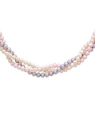 Pink, White and Purple 5-5.5mm Cultured Multi Pearl Strand