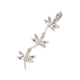 Three Dragonfly Designer Style Sterling Silver Pendant with Rhodium Plated (come with 16 or 18 Italian Sterling Silver Chain)