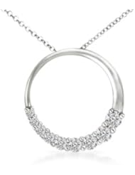 0.39 carats Round White Moissanite Circle Journey Pendant