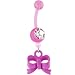 Bioplast Pink Ribbon Dangle Belly Ring