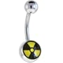 Black and Yellow Radioactive Symbol Logo Belly Button Ring