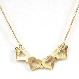 9ct Gold 2-Way Heart Pendant, 16" Chain