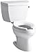 Kohler K-3531-TR-0 Wellworth Classic Pressure Lite Elongated 1.0 gpf Toilet with Tank Cover Locks and Right-Hand Trip Lever, Less Seat, White