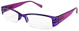 New Fashion Rectangular Semi-Rimless Plastic Reading Glasses with Spring Hinges. Multiple Colors Available. 540603PTT