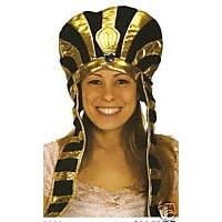 Egyptian Pharoah Black & Gold Headpiece Costume HAT