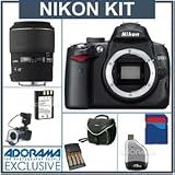 Nikon D5000 DX-Format SLR Camera Dental Kit - Economy Version - with Sigma 105/2.8 Macro Lens, Adorama Macro Ring Flash, Spare EN-EL9- Type Battery, AA NiMH Batteries w/Charger, 8GB SD Memory Card, Card Reader, Backpack / Shoulder Bag