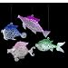 GLASS FISH ORNAMENT SET OF 4 - 4.75-7 NOBLE GEMS GLASS FISH ORNAMENT 4/ASSTD.