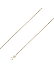 14K Solid Yellow Gold Box Link Chain Necklace 0.7mm (1/64 in.) - 22 in.
