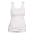 White Solid Color Tunic Longer Length Tank shirt tee, 100% Cotton.
