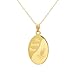 10k Yellow Gold Laser Oval Polished Serenity Pendant Necklace, 18