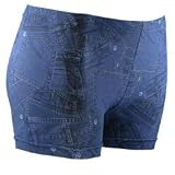 Gem Sports Denim Patterned Volleyball Spandex - Sublimated Compression Shorts