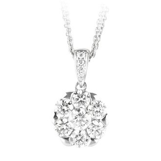 Click here for Round Diamond Necklace - White Gold prices
