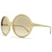 Tom Ford Carrie Round Oversize Sunglasses Bone FT0268 60G 59