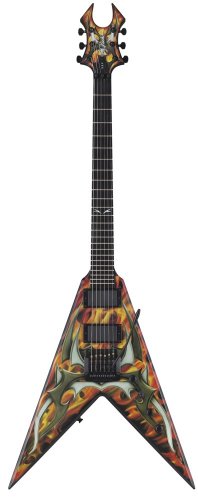 B.C. Rich Kerry King V Generation 2 Guitar, Two Toned Tribal Design over Fire
