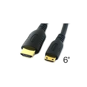 Mini-HDMI Male to HDMI Male Cable: 6 ft - by Abacus24-7 by Abacus24-7
