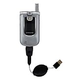 Retractable USB Cable for the Samsung SCH-A890 with Power Hot Sync and Charge capabilities - Gomadic Brand w/ TipExchange Technology