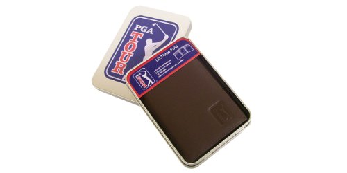 PGA TOUR Mens Three-Fold Wallet Gift Tin,Cognac,One Size