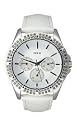 GUESS Women's White Leather Strap Watch