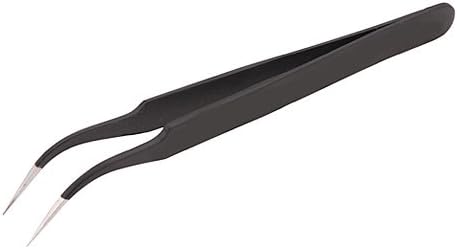 ESD7-SA High Precision Anti-static Curved Tips Tweezers (Black)