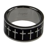 316L Stainless Steel Cross Ring - Width: 7.5mm