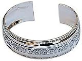 Womens Cuff Bracelet Sterling Silver in Adjustible Indian-Style(brclt160)