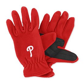 MLB Philadelphia Phillies Fleece Gloves (Red, Men's) at Amazon.com