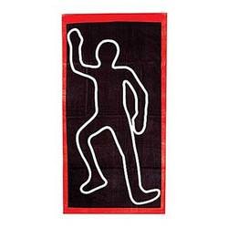 Dead Body White Chalk Outline Cotton Towel Joke