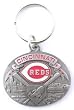 Cincinnati Reds Oval Pewter Keychain